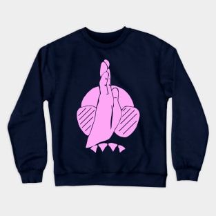 Pink hand signal for shark, scuba diver design Crewneck Sweatshirt